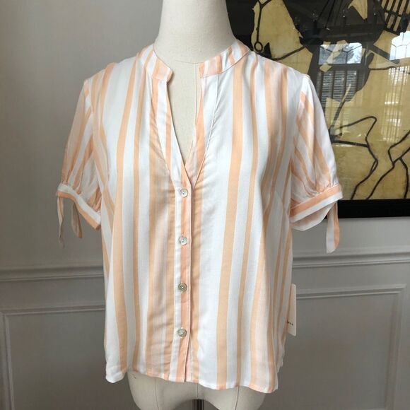 The Good Jane Sun Ray Bow Top Peach NWT S - Picture 1 of 10